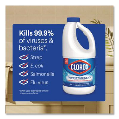 Clorox Concentrated Regular Disinfecting Bleach, 43 oz Bottle, 6/Carton (32260)