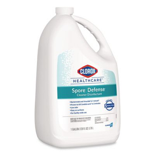 Clorox Healthcare Spore Defense Cleaner Disinfectant, Open System, 1 gal Refill Bottle, 4/Carton (32409)