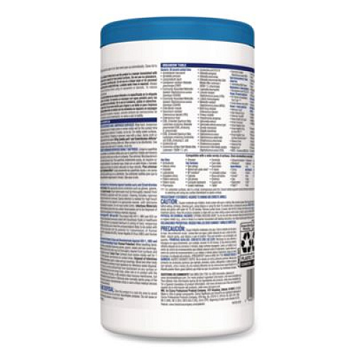 Clorox Healthcare Bleach Germicidal Wipes, 1-Ply, 6.75 x 9, Unscented, White, 70/Canister, 6 Canisters/Carton (35309CT)