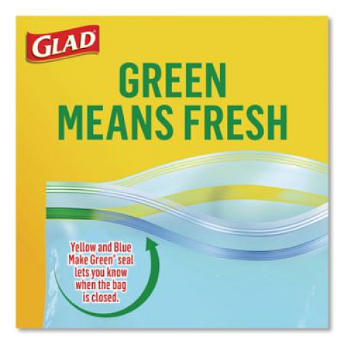 Glad Zipper Food Storage Plastic Bags, Freezer Bags, Quart Size, 7.75 x 8.44, Clear, 20 Bags/Box, 12 Boxes/Carton (57035)