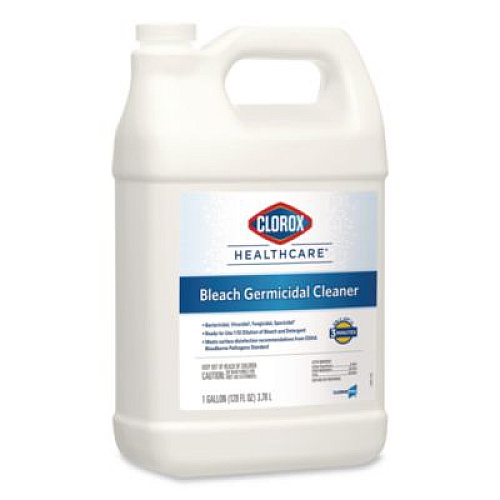 Clorox Healthcare Bleach Germicidal Cleaner, 128 oz Refill Bottle, 4/Carton (68978)