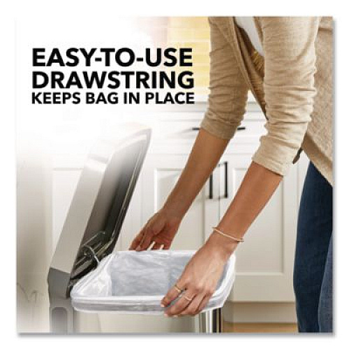 Glad ForceFlex Kitchen Drawstring Trash Bags, 13 gal, Gain Fresh Clean Scent, 24 x 27.38, White, 40 Bags/Box, 6 Boxes/Carton (78361)