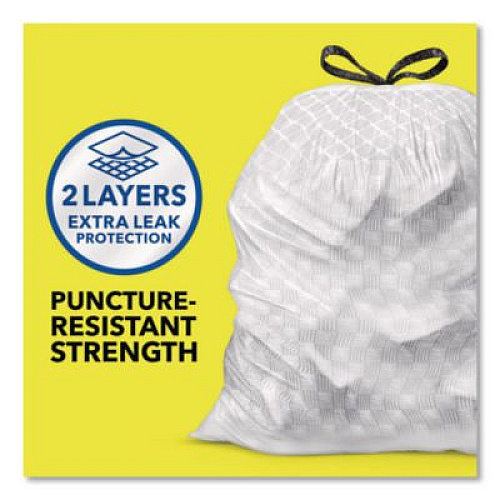 Glad ForceFlex Kitchen Drawstring Trash Bags, 13 gal, Fresh Clean Scent, 24" x 27.38", White, 80 Bags/Box, 3 Boxes/Carton (78899)