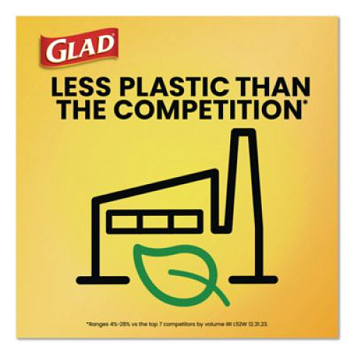 Glad Guaranteed Strong Large Drawstring Trash Bags, Three-Ply, 30 gal, 1.05 mil, 30" x 33", Black, 90/Carton (78952)