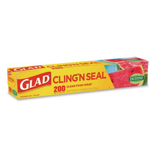 Glad Cling'N Seal Plastic Food Wrap, 11.62" x 69 yd, 12 Rolls/Carton (00020CT)