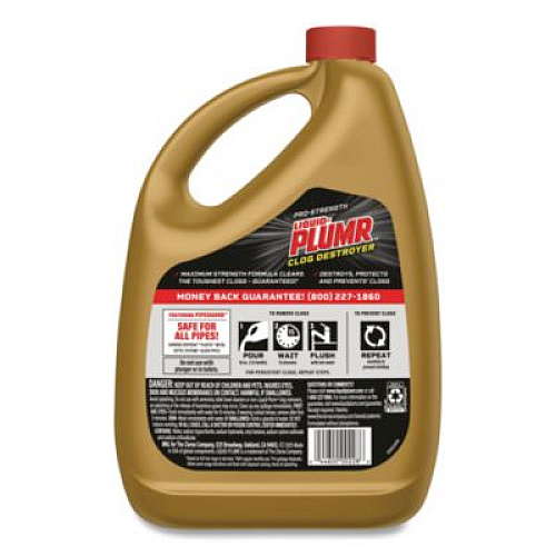 Liquid Plumr Pro-Strength Full Clog Destroyer Plus PipeGuard, Gel, 80 oz, 6/Carton (00228CT)