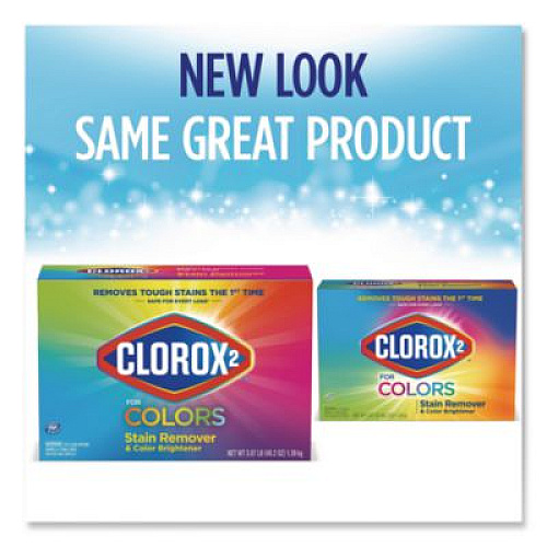 Clorox 2 for Colors Stain Remover and Color Brightener Powder, Original, 49.2 oz Box, 4/Carton (03098)