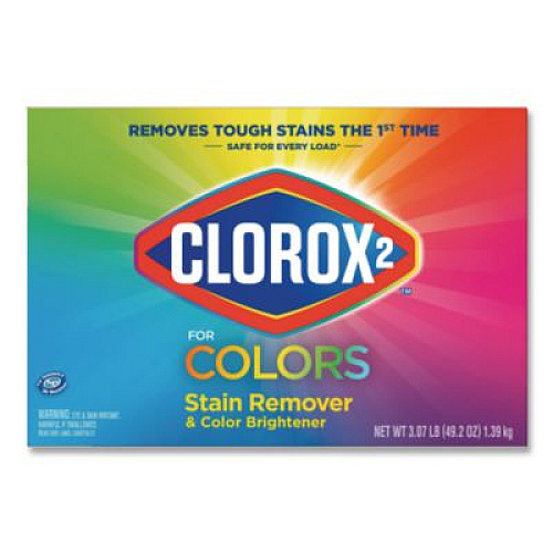 Clorox 2 for Colors Stain Remover and Color Brightener Powder, Original, 49.2 oz Box, 4/Carton (03098)