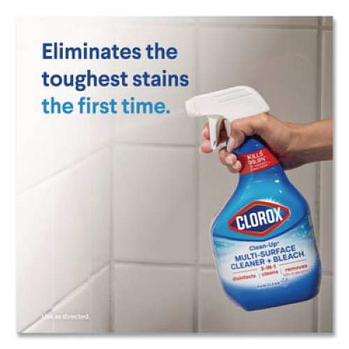 Clorox Clean-Up Multi-Surface Cleaner with Bleach, 32 oz Spray Bottle, Rain Clean Scent, 9/Carton (30197)
