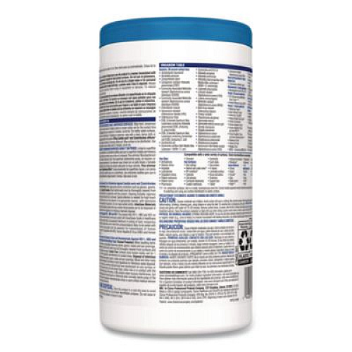 Clorox Healthcare Bleach Germicidal Wipes, 1-Ply, 6 x 5, Unscented, White, 150/Canister, 6 Canisters/Carton (30577CT)