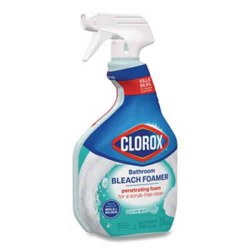 Clorox Bathroom Foamer with Bleach, Ocean Mist, 30 oz Spray Bottle, 9/Carton (30614)