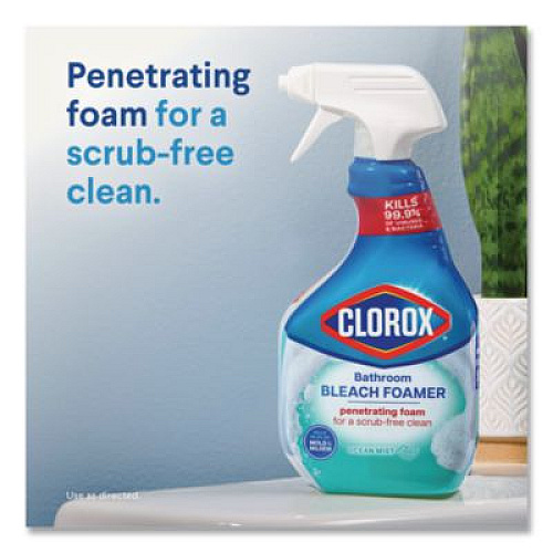 Clorox Bathroom Foamer with Bleach, Ocean Mist, 30 oz Spray Bottle, 9/Carton (30614)