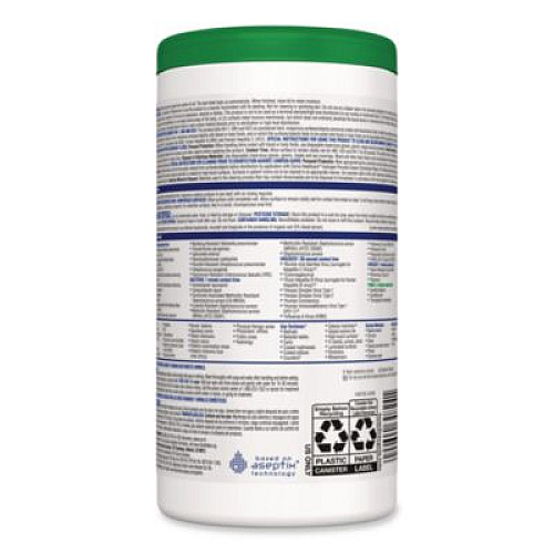 Clorox Healthcare Hydrogen Peroxide Cleaner Disinfectant Wipes, 9 x 6.75, Unscented, White, 95/Canister, 6 Canisters/Carton (30824CT)
