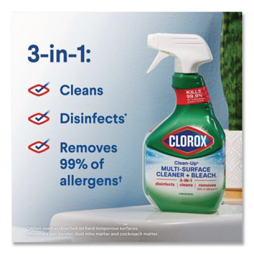 Clorox Clean-Up Multi-Surface Cleaner with Bleach, Original, 32 oz Spray Bottle, 9/Carton (31221)