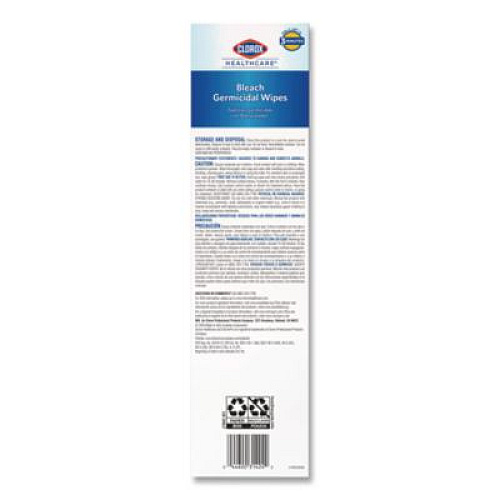 Clorox Healthcare Bleach Germicidal Wipes, Individual Wipes, 1-Ply, 6.75 x 9, Unscented, White, 50/Box, 6 Boxes/Carton (31424CT)