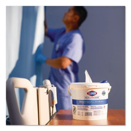 Clorox Healthcare Bleach Germicidal Wipes, Individual Wipes, 1-Ply, 6.75 x 9, Unscented, White, 50/Box, 6 Boxes/Carton (31424CT)