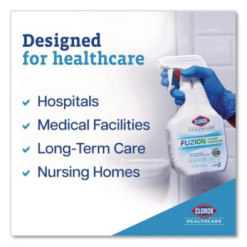 Clorox Healthcare Fuzion Cleaner Disinfectant, Unscented, 32 oz Spray Bottle, 9/Carton (31478)