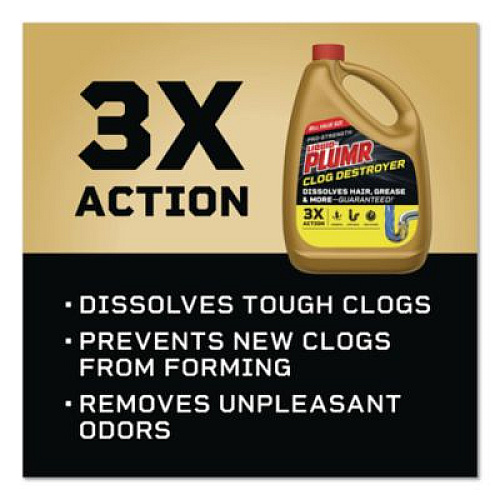 Liquid Plumr Pro-Strength Full Clog Destroyer Plus PipeGuard, Gel, 80 oz (00228EA)