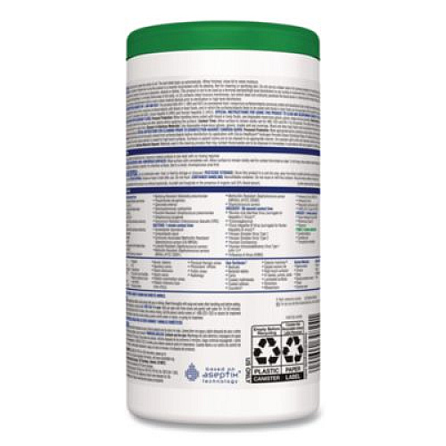 Clorox Healthcare Hydrogen Peroxide Cleaner Disinfectant Wipes, 6.75 x 9, White, 95/Canister (30824)