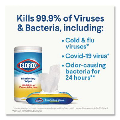 Clorox Disinfecting Cleaning Wipes, Flex Pack, 1-Ply, 8 x 7, Fresh Scent, White, 75 Towels/Box (31430)