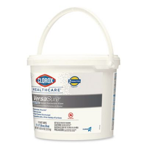 Clorox Healthcare VersaSure Cleaner Disinfectant Wipes, 1-Ply, 12 x 12, Fragranced, White, 110/Bucket (31759EA)