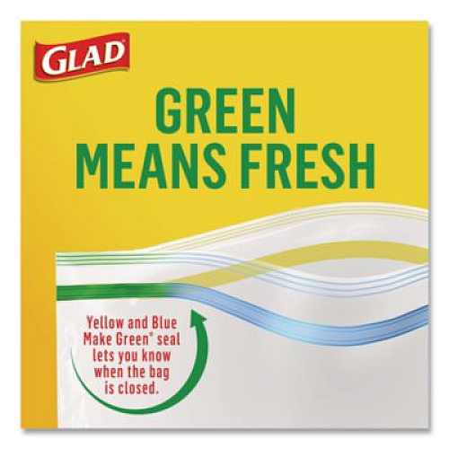 Glad Zipper Food Storage Plastic Sandwich Bags, 6.63 x 5.88, Clear, 50 Bags/Box (57263BX)