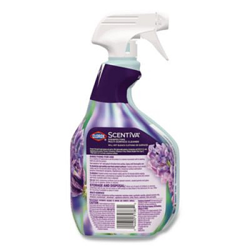Clorox Scentiva Disinfecting Multi-Surface Cleaner, Bleach Free, Lavender and Jasmine, 32 oz Spray Bottle (60523EA)