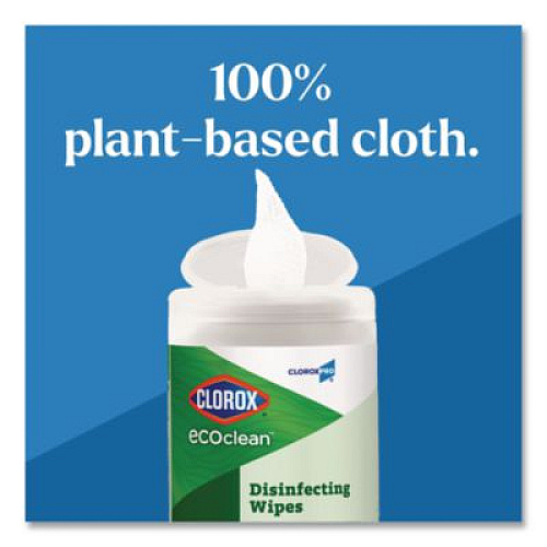 CloroxPro EcoClean Disinfecting Wipes, 1-Ply, 8 x 7, Unscented, White, 75 Count (60605EA)