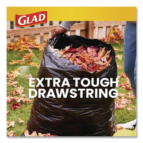 Large Quick-Tie Trash Bags, Lawn and Leaf, 39 gal, 0.95 mil, 32.5 x 41, Black, 12 Bags/Box (70028EA)