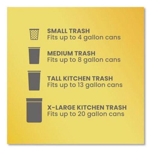 Glad Tall Kitchen Drawstring Trash Bags with LeakGuard, 13 gal, Unscented, 23.47" x 25.38", White, 120/Box (78564)