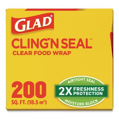 Glad Cling'N Seal Plastic Food Wrap, 11.62" x 69 yd (00020)