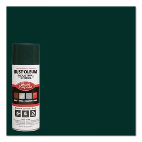 Rust-Oleum Industrial Choice 1600 System Multi-Purpose Enamel Spray Paint, Gloss Green, 12 oz Aerosol Can, 6/Carton (1638830)