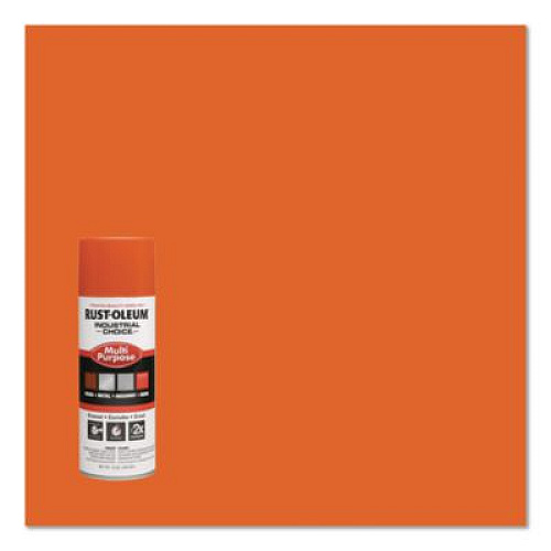 Rust-Oleum Industrial Choice 1600 System Multi-Purpose Enamel Spray Paint, Gloss Orange, 12 oz Aerosol Can, 6/Carton (1653830V)