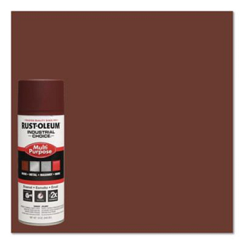 Rust-Oleum Industrial Choice 1600 System Multi-Purpose Enamel Spray Paint, Flat Red, 12 oz Aerosol Can, 6/Carton (1667830)