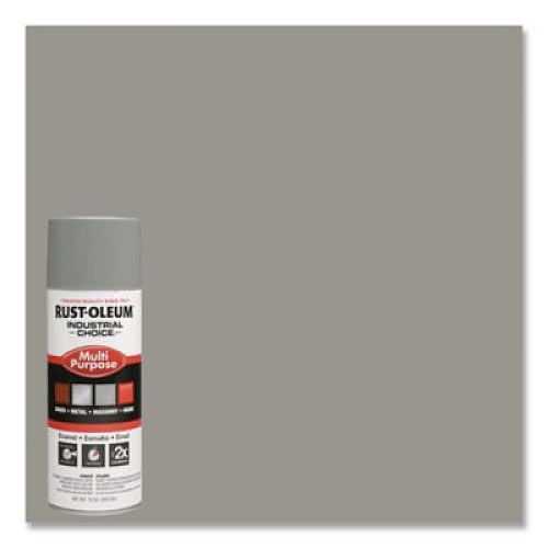 Rust-Oleum Industrial Choice 1600 System Multi-Purpose Enamel Spray Paint, Gloss Dove Gray, 12 oz Aerosol Can, 6/Carton (1684830)