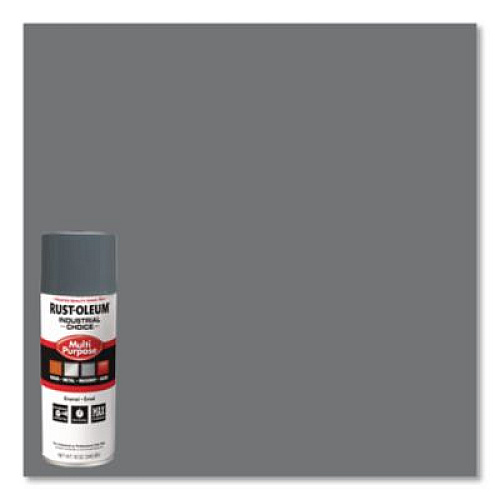 Rust-Oleum Industrial Choice 1600 System Multi-Purpose Enamel Spray Paint, Gloss Universal Gray, 12 oz Aerosol Can, 6/Carton (1686830V)