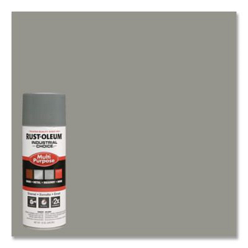 Rust-Oleum Industrial Choice 1600 System Multi-Purpose Enamel Spray Paint, Gloss Smoke Gray, 12 oz Aerosol Can, 6/Carton (1688830)