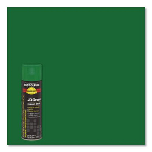 Rust-Oleum Hard Hat High Performance V2100 System Rust Preventive Enamel Spray Paint, Gloss John Deere Green,15 oz Aerosol Can, 6/Carton (209713)