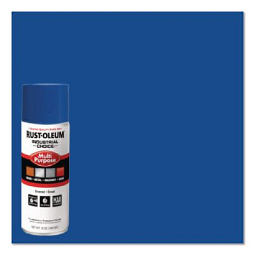 Rust-Oleum Industrial Choice 1600 System Multi-Purpose Enamel Spray Paint, Gloss Blue, 12 oz Aerosol Can, 6/Carton (1626830V)
