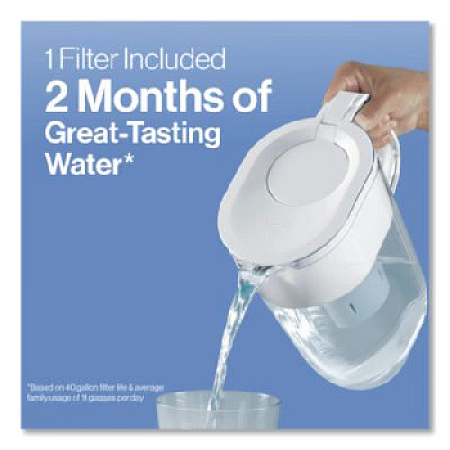 Brita Tahoe Water Pitcher with Standard Filter, 10 Cups, Clear, 2/Carton (50684CT)