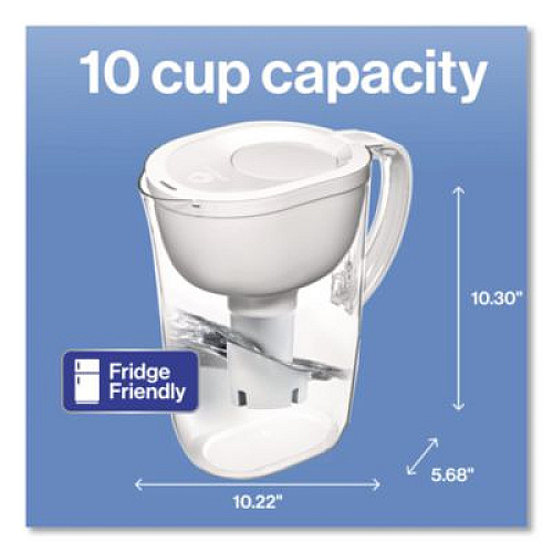 Brita Tahoe Water Pitcher with Standard Filter, 10 Cups, Clear, 2/Carton (50684CT)