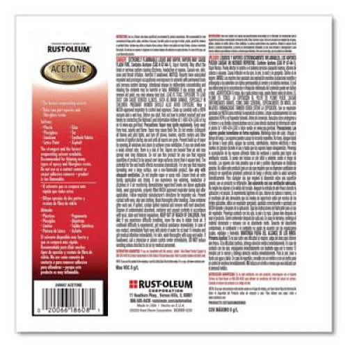 Rust-Oleum Acetone, 1 gal Can, 2/Carton (248668)