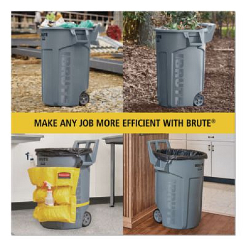Rubbermaid Commercial Vented Wheeled BRUTE Container, 32 gal, Plastic, Gray (2179403)
