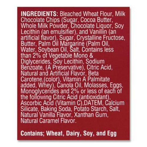 Mrs. Fields Milk Chocolate Chip Cookies, 1 oz, Indidually Wrapped Pack, 30/Carton (21200009)