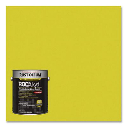 Rust-Oleum High Performance V7400 System 340 Low VOC DTM Alkyd Enamel Paint, Gloss Safety Yellow, 1 gal Bucket/Pail, 2/Carton (245479)