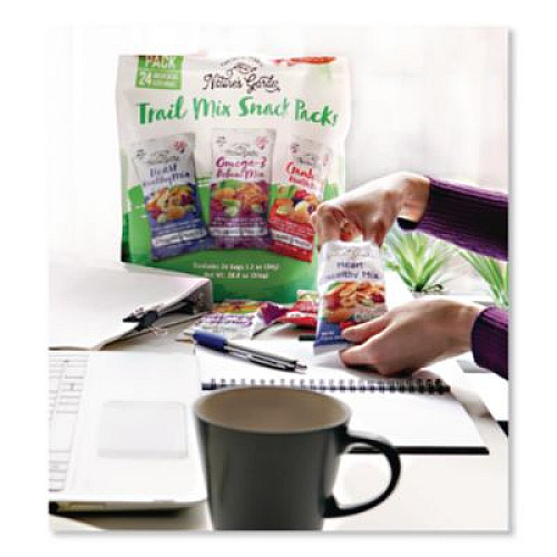 Nature's Garden Healthy Trail Mix Snack Packs, 1.2 oz Pouch, 24 Pouches/Carton (29400003)