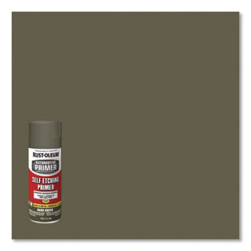 Rust-Oleum Self Etching Primer, Flat Dark Green, 12 oz Aerosol Can, 6/Carton (249322)