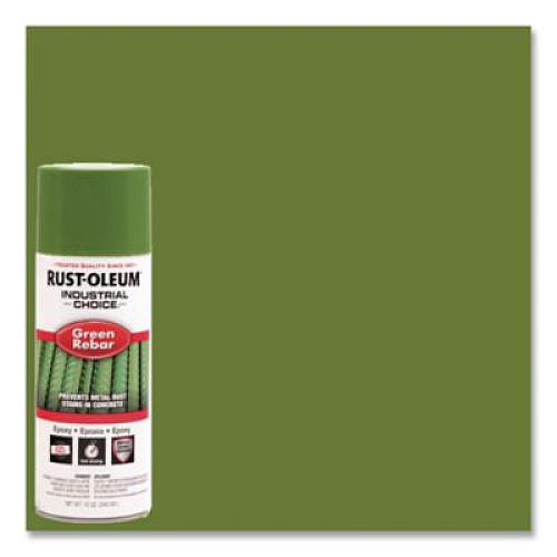 Rust-Oleum Industrial Choice RB1600 System Epoxy Spray, Gloss Green Rebar, 12 oz Aerosol Can, 6/Carton (261937)