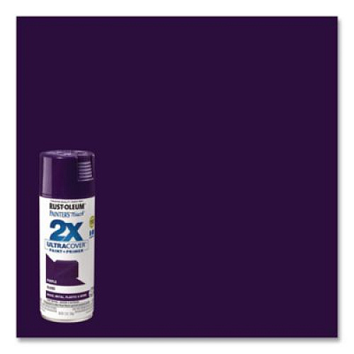 Rust-Oleum Painter's Touch 2X Ultra Cover Spray Paint, Gloss Purple, 12 oz Aerosol Can, 6/Carton (334042)