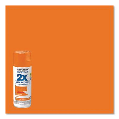 Rust-Oleum Painter's Touch 2X Ultra Cover Spray Paint, Gloss Real Orange,12 oz Aerosol Can, 6/Carton (334043)